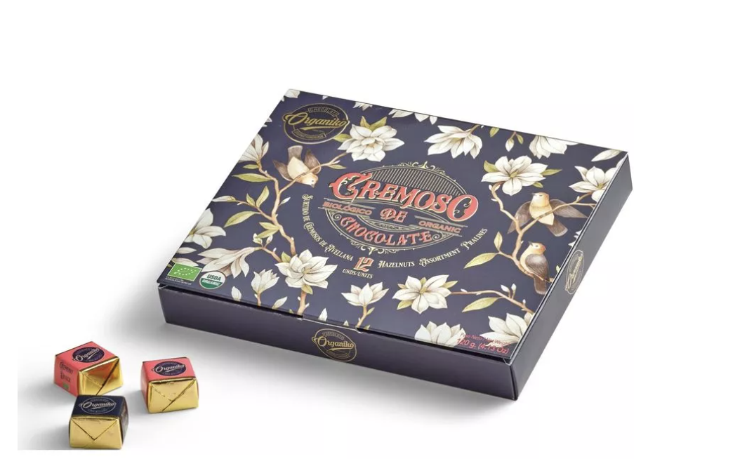 Цукерки шоколадні Chocolate Organiko органічні асорті з фундучним праліне 120г